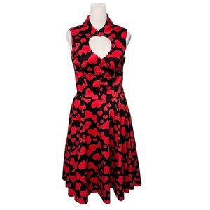 Hearts & Roses London Heart Swing Retro Dress Size 4